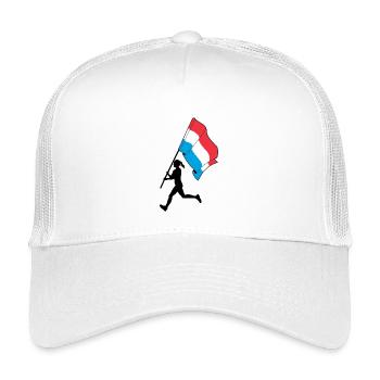 Flag Luxembourg woman running - Kids’ Trucker Cap - white - Front