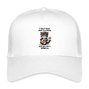Ich Weiß Nicht, Was Ich Tue - Lustige Katze - Kinder Trucker-Cap - Weiß - Vorne