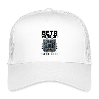 Futuristic microchip screen design - Kids’ Trucker Cap - white - Front