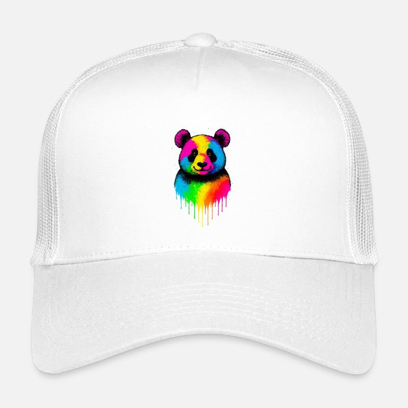 Regenbogen Panda Tropfende Kunst - Kinder Trucker-Cap - Weiß