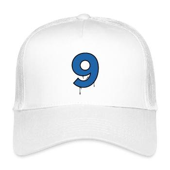 Graffiti Ziffer Neun Blau Tropfen - Kinder Trucker-Cap - Weiß - Vorne