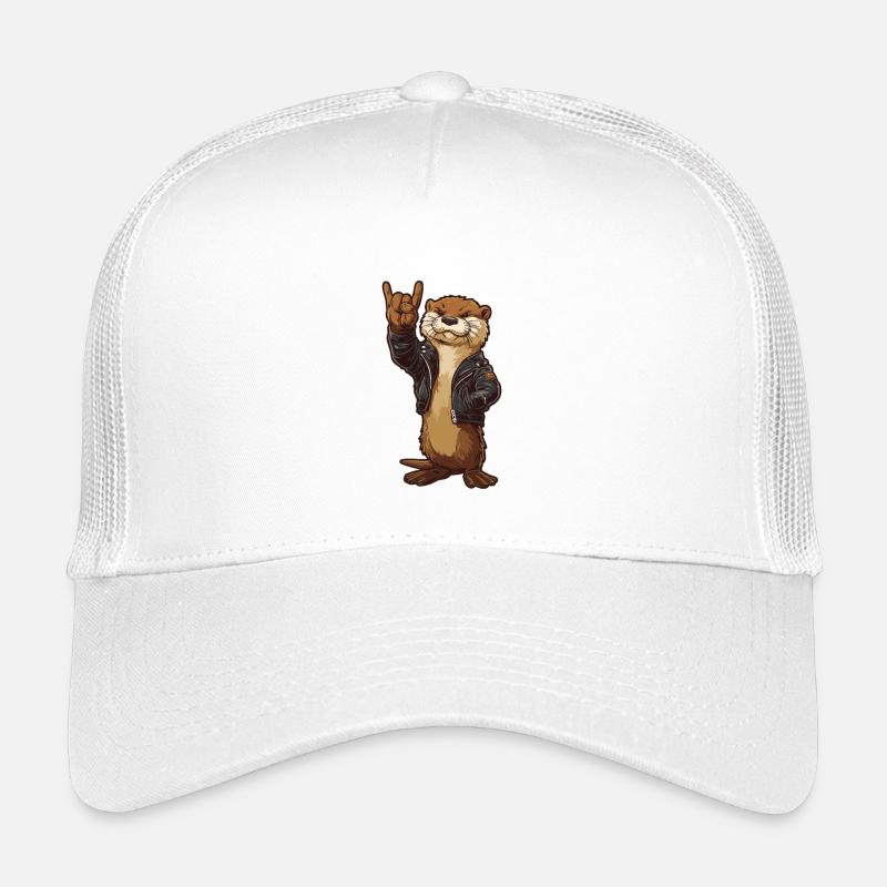 Rock Otter – Cool Otter in biker style Kids’ Trucker Cap