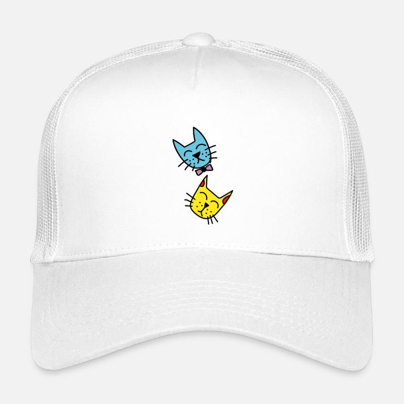Duo de chats couleurs pastel Casquette trucker enfant