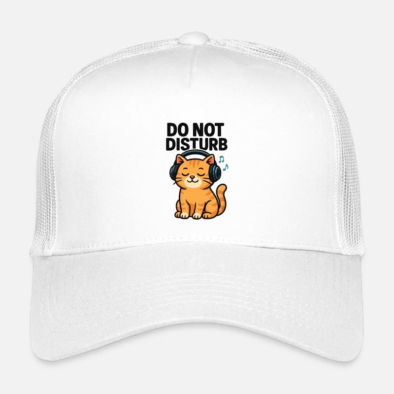 Katzen DJ Ruhemodus mit Kopfhörern Kinder Trucker-Cap