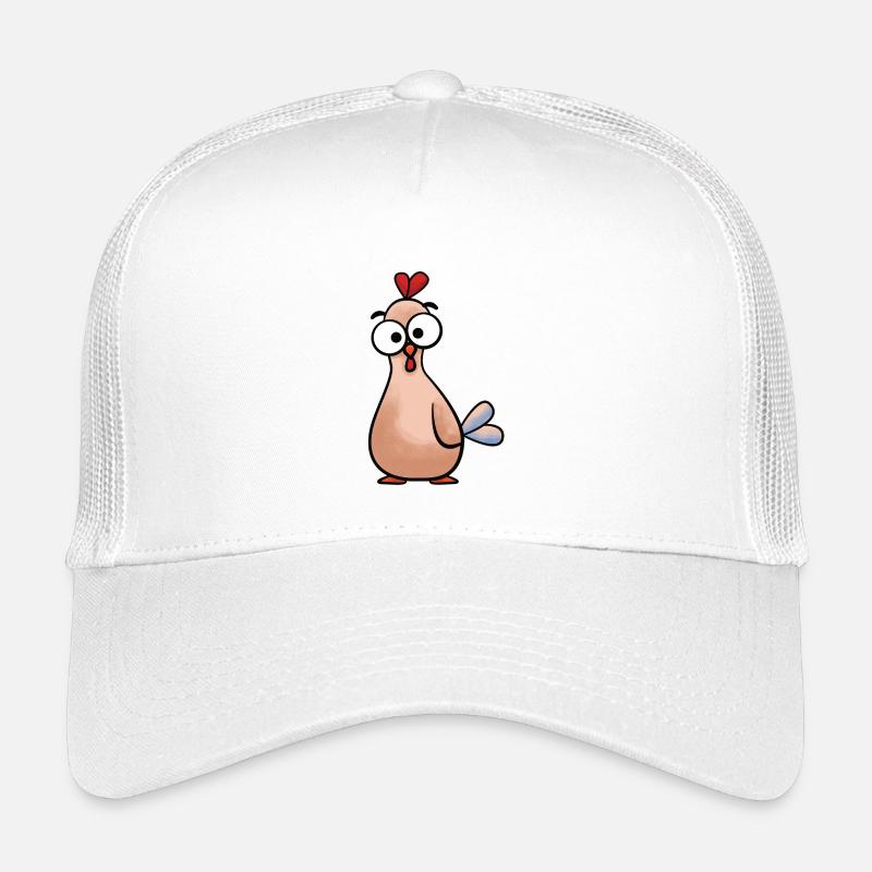 Cartoon Kulleraugen-Huhn - Kinder Trucker-Cap - Weiß