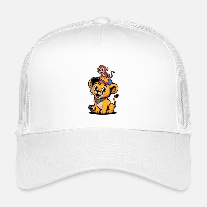 Lion et Singe mignons – Meilleurs amis Casquette trucker enfant
