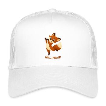 Funny Quote with the Fox - Kids’ Trucker Cap - white - Front