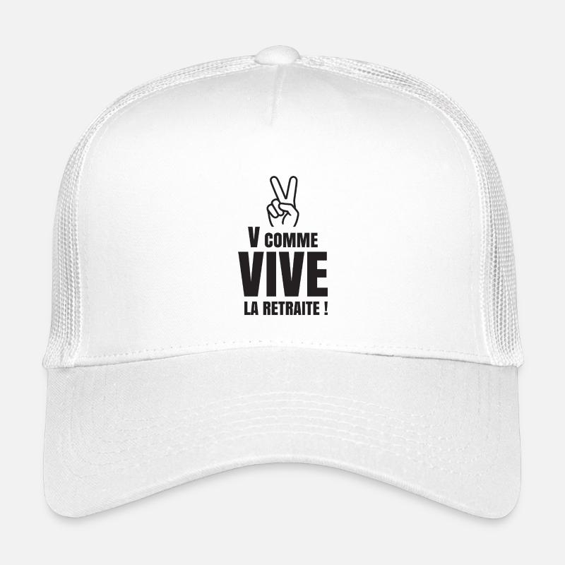 V Comme Vive la Retraite (texte noir) Casquette trucker enfant