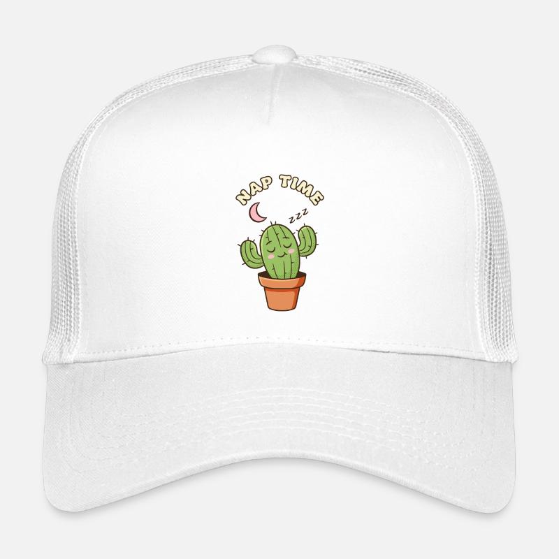 Sleepy Kaktus - Kinder Trucker-Cap - Weiß