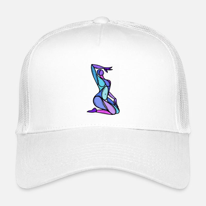 Abstract blue woman silhouette Kids’ Trucker Cap