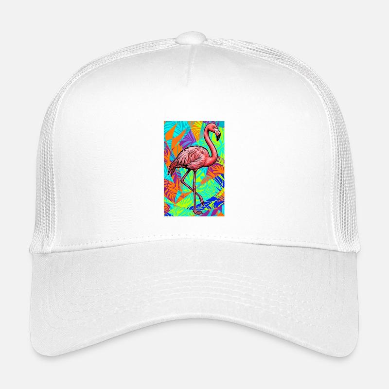 Flamingo - Kinder Trucker-Cap - Weiß