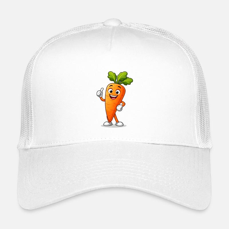 Lustige Karotte Comic Figur mit Daumen Kinder Trucker-Cap
