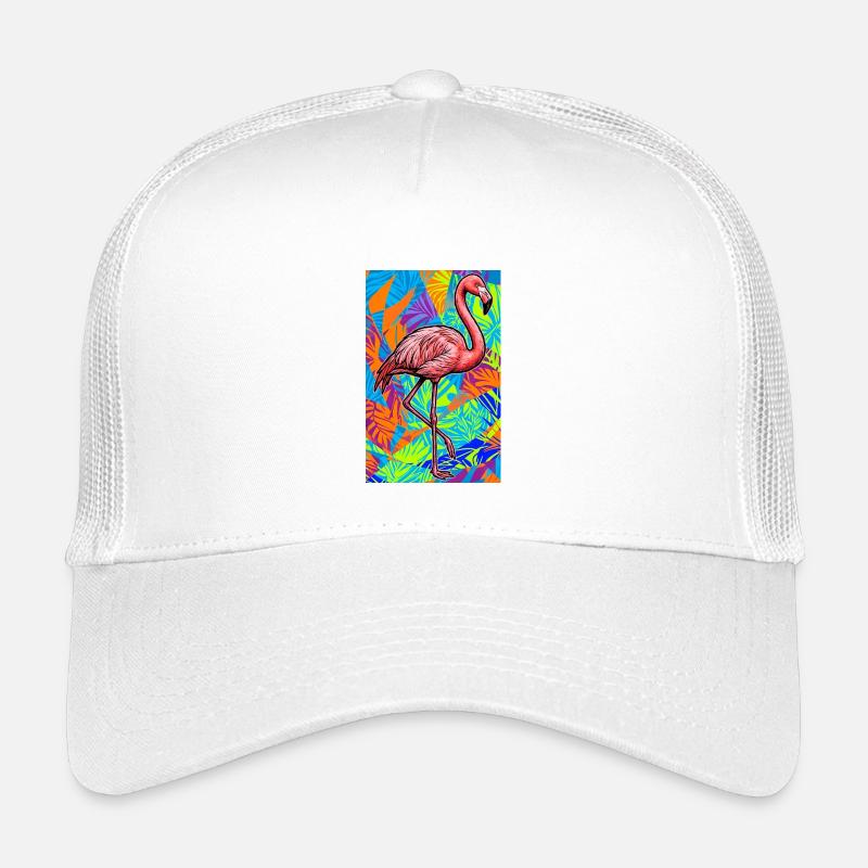 Flamingo - Kinder Trucker-Cap - Weiß