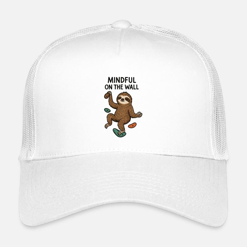Mindful on the Wall – Zen Sloth on Wall Kids’ Trucker Cap