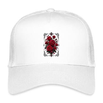 Rosen, Rote Rosen, Rose & Blumen - Kinder Trucker-Cap - Weiß - Vorne
