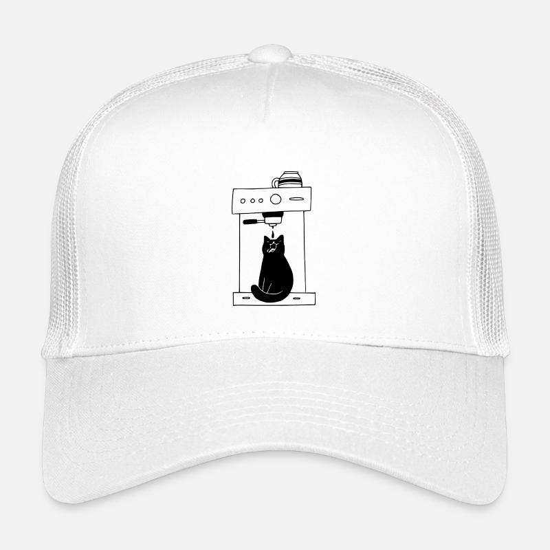Black Cat Coffee Addict Minimalist Kids’ Trucker Cap