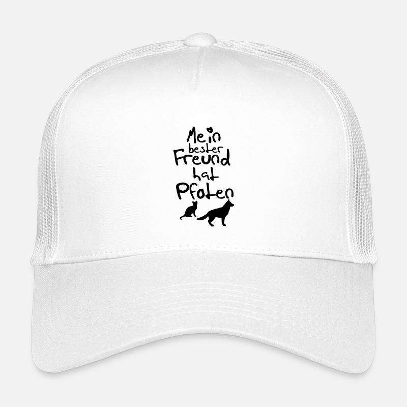 Bester Freund mit Pfoten Geschenk - Kinder Trucker-Cap - Weiß