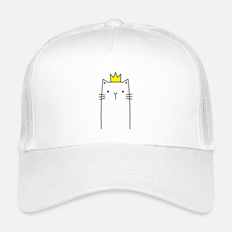 Cat with crown Prince princess gift - Kids’ Trucker Cap - white