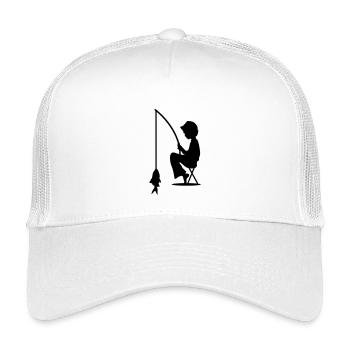 Junge angelt einen Fisch - Kinder Trucker-Cap - Weiß - Vorne