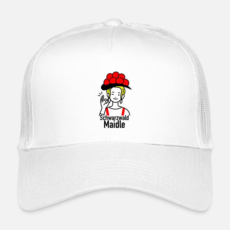 Lustiges Schwarzwald Maidle Bollenhut Design Kinder Trucker-Cap