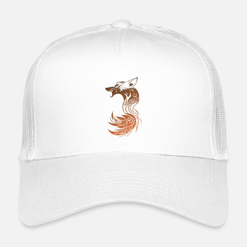 Orange Tribal Fantasy Fox Kids’ Trucker Cap