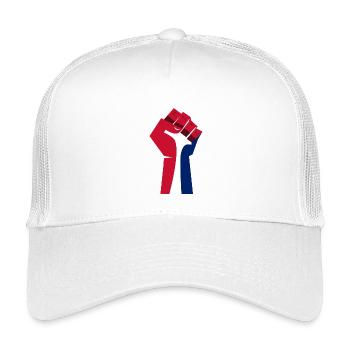The Raised Fist (Red, White, Blue) - Kids’ Trucker Cap - white - Front