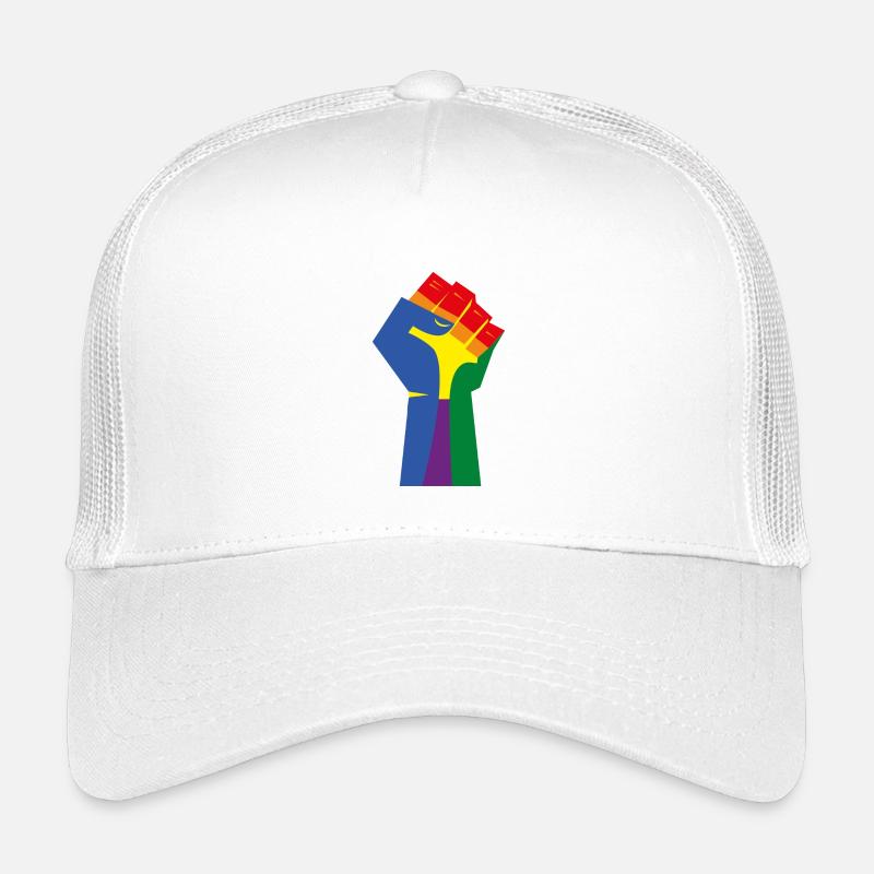Die erhobene Faust (Regenbogenfarben) - Kinder Trucker-Cap - Weiß