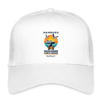 Poller hocken Schiffe gucken Schnauze halten ! - Kinder Trucker-Cap - Weiß - Vorne
