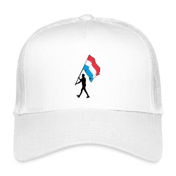 Flag Luxembourg man walking - Kids’ Trucker Cap - white - Front