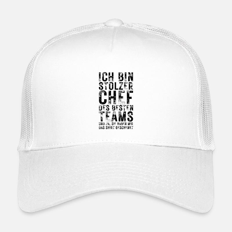 Stolzer Chef T-Shirt – Lustige Sprüche & Teamwork - Kinder Trucker-Cap - Weiß