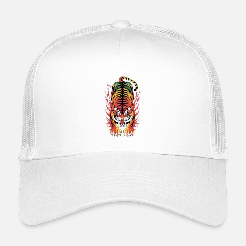 Flammenplatsch der Flammenflamme des lodernden Tigers Kinder Trucker-Cap