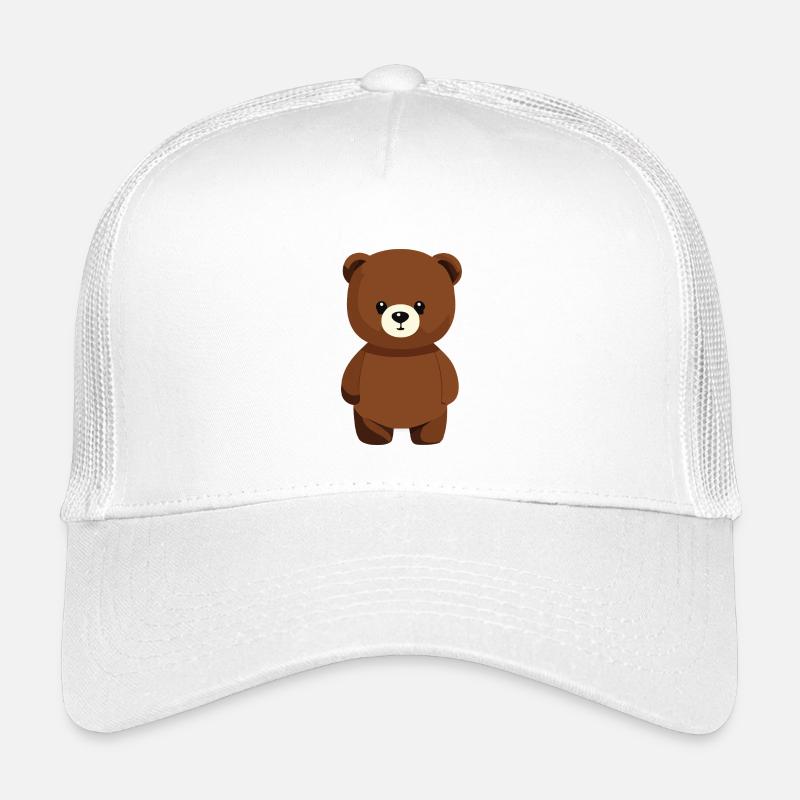 Karikatur Bär - Kinder Trucker-Cap - Weiß
