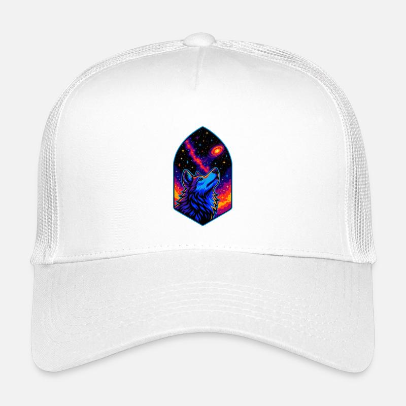 Kosmischer Wolf Nebel Kunst, Liebe Wölfe Kinder Trucker-Cap