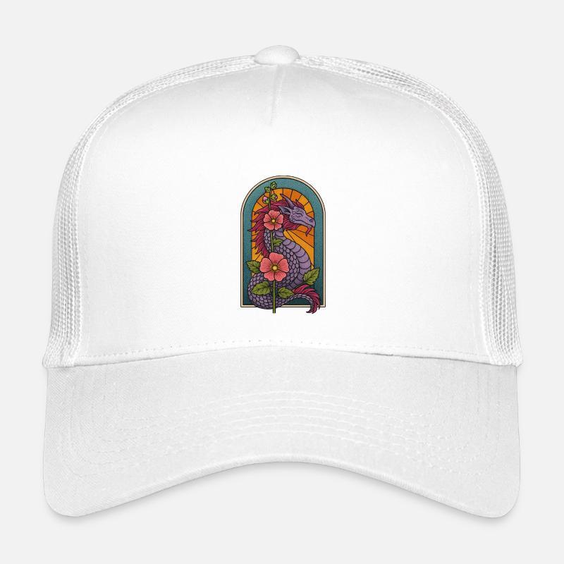 Mythischer Drache mit blumigen Akzenten Kinder Trucker-Cap