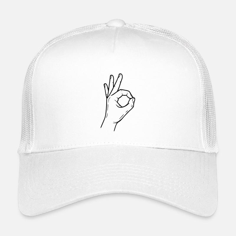 OK Handzeichen – Perfect Symbol - Kinder Trucker-Cap - Weiß