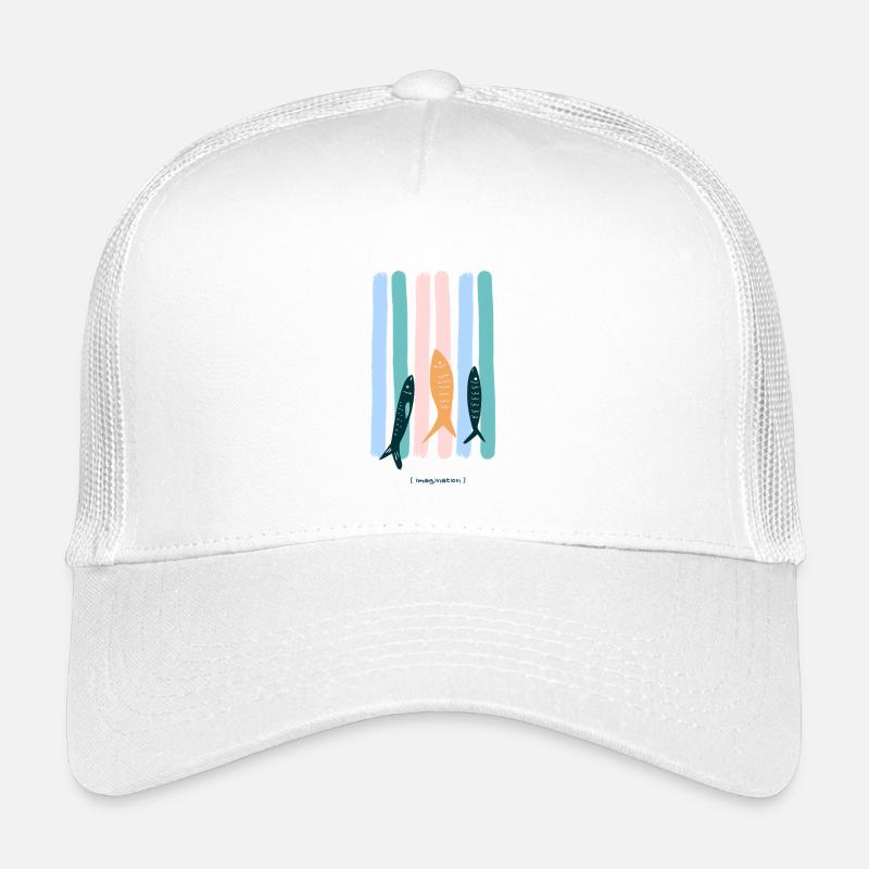 Sardinen Streifen - Kinder Trucker-Cap - Weiß
