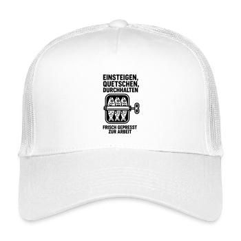 Freshly squeezed to work Public transport delights - Kids’ Trucker Cap - white - Front