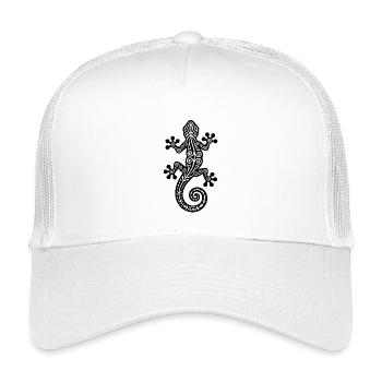 Gecko Silhouette – Stylisches Tierdesign - Kinder Trucker-Cap - Weiß - Vorne