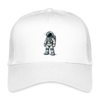 Detailreicher Comic Astronaut im offenen Weltraum - Kinder Trucker-Cap - Weiß - Vorne