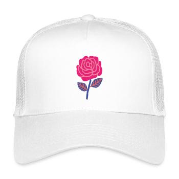 Ruby rose with blue leaves - Kids’ Trucker Cap - white - Front