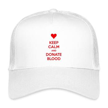 Bleib ruhig und spende Blut - Kinder Trucker-Cap - Weiß - Vorne
