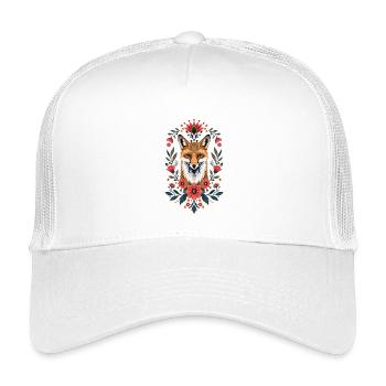 Flower Fox Portrait - Kids’ Trucker Cap - white - Front
