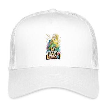 My Baby Lemon Budgie Saying Colorful Parakeet - Kids’ Trucker Cap - white - Front