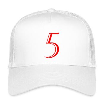 5. JUBILÄUM. 5 JAHRE. 5. JUBILÄUM. KIND - Kinder Trucker-Cap - Weiß - Vorne