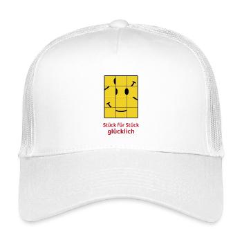 Happy piece by piece – Smiley Puzzle - Kids’ Trucker Cap - white - Front