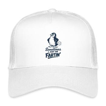 Parfois, je pète simplement – pingouin qui pète - Casquette trucker enfant - blanc - Devant