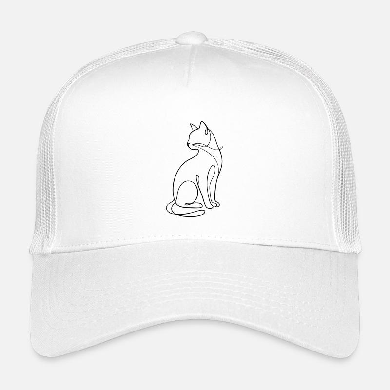 Einzeilige sitzende Katzensilhouette Kinder Trucker-Cap