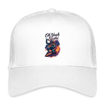 Astronaut auf Rakete: Oh Yeah Sushi Galaxie Design - Kinder Trucker-Cap - Weiß - Vorne