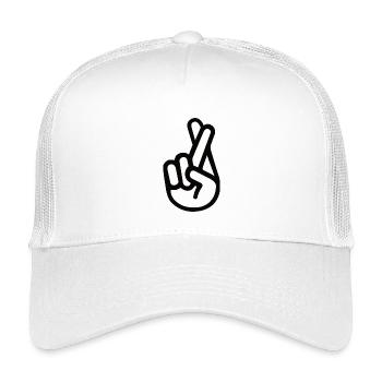 Gekreuzte Finger - Fingers crossed - Kinder Trucker-Cap - Weiß - Vorne