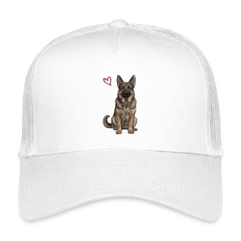 Schwarz-brauner Deutscher Schäferhund - Kinder Trucker-Cap - Weiß - Vorne